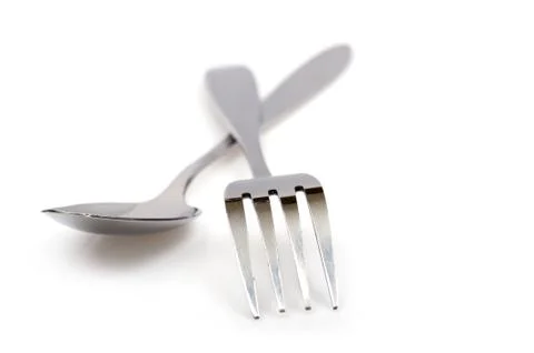 Kitchen fork and spoon Stock Photos