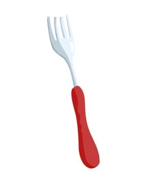 Kitchen fork in white background Stock Illustration