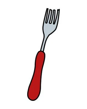 Kitchen fork in white background Stock Illustration