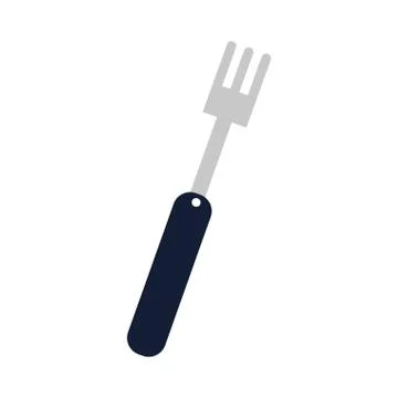 Kitchen fork in white background Stock Illustration