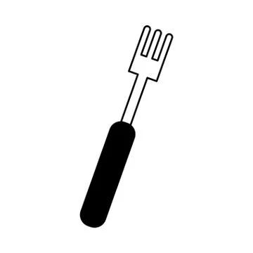 Kitchen fork in white background Stock Illustration