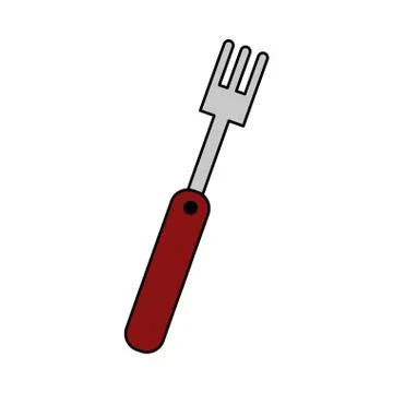 Kitchen fork in white background Stock Illustration