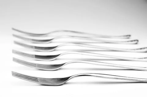 Kitchen forks isolated Stock Photos