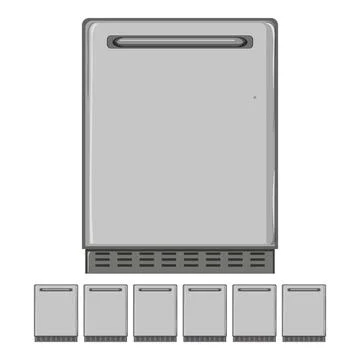 Kitchen fridge refrigerator cartoon vector graphic Stock Illustration