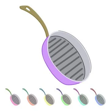 Kitchen frying pan vector cartoon graphic Stock Illustration