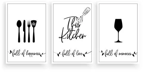 This kitchen is full of happiness, full of love, full of memories, vector Stock Illustration