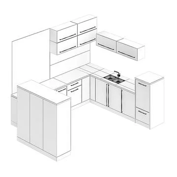 3D Model: Kitchen Furniture Set 6 #96431229 | Pond5