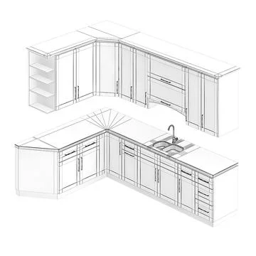 3D Model: Kitchen Furniture Set 7 #96430811 | Pond5