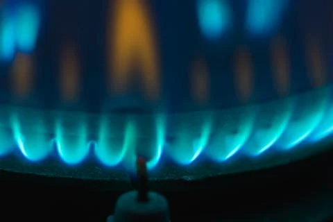 Kitchen gas burner flame Фото
