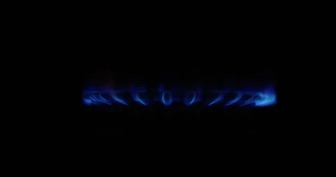 Kitchen Gas Burner Igniting - Dark Stock Footage 262005921