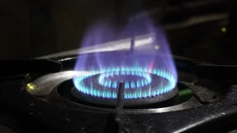 Kitchen gas stove burner Stock Footage 332601965