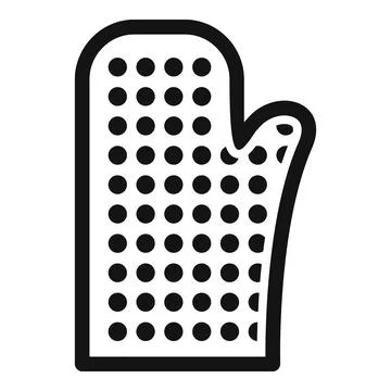 Kitchen glove with dotted surface protecting hand from heat Stock Illustration