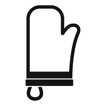 Kitchen glove hanging with loop on white background Stock Illustration