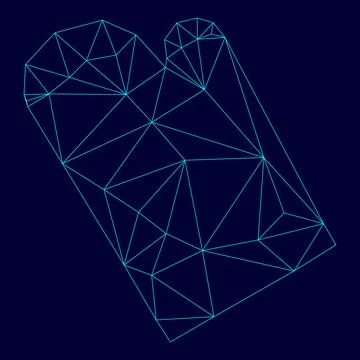Kitchen glove low poly triangulation triangulated polygonal electric cyan b.. Stock Illustration