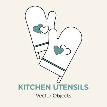 Kitchen gloves vector illustration. Kitchen protective glove potholder mitten Stock Illustration