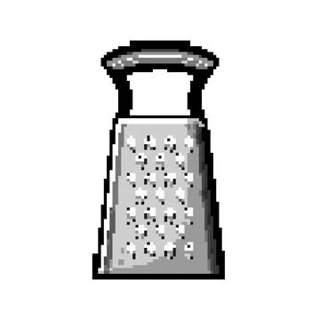 Kitchen grater cooking pixel art vector illustration Illustration
