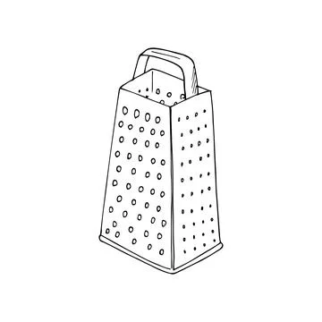 Kitchen grater. Hand drawn kitchen and cooking illustration. Illustration o.. Stock Illustration