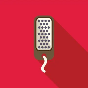 Kitchen grater with handle for cheese and vegetables casting long shadow Illustration