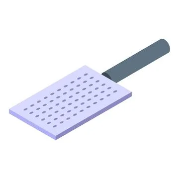 Kitchen grater with handle making cheese isometric icon Illustration