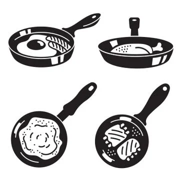 Kitchen griddle icon set, simple style Illustrazione stock