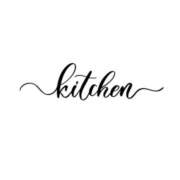 Kitchen - hand drawn calligraphy and lettering inscription. Stock Illustration