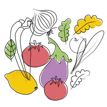 Kitchen hand drawn illustration isolated on background Stock Illustration