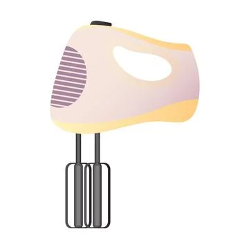 Kitchen hand mixer in flat design. Household electronic appliance, cooking to Stock Illustration