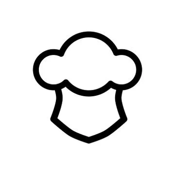 Kitchen hat icon, Cooking line icon Stock Illustration