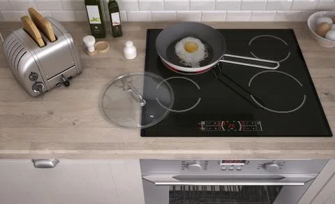 Kitchen hob, top view Stock Illustration