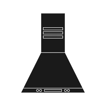 Kitchen hood appliance black solid vector illustration design interior. Home  Stock Illustration