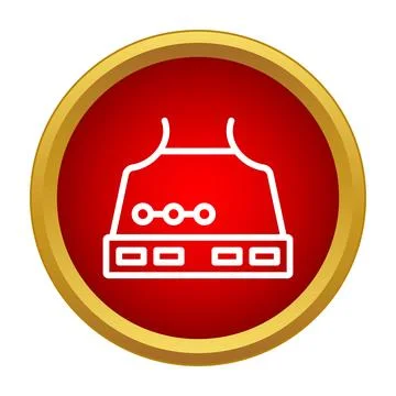 Kitchen hood extractor fan line art icon Stock Illustration