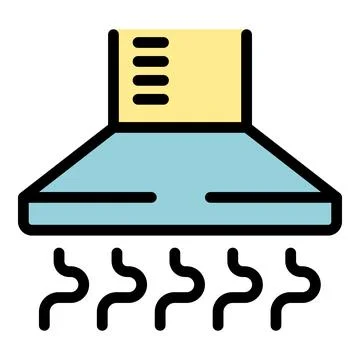 Kitchen hood extractor fan removing steam cooking smells icon Stock Illustration