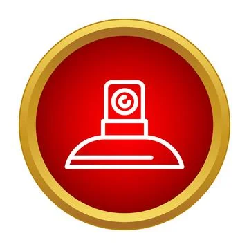 Kitchen hood icon inside red gold circle Stock Illustration