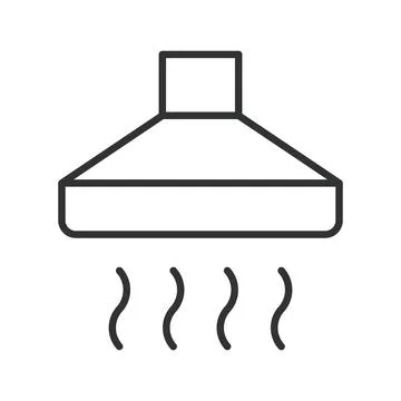 Kitchen hood icon in line design. kitchen hood, cooker hood, exhaust vent Stock Illustration