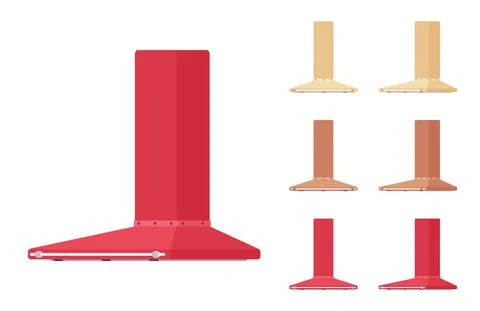 Kitchen hood set, wall mount filter kit Stock Illustration