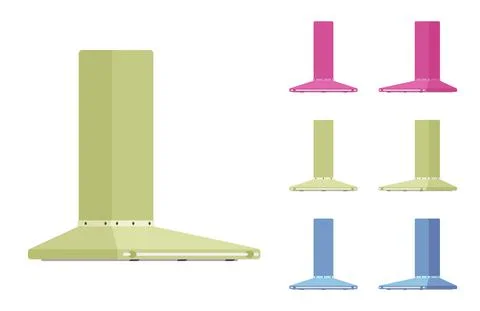 Kitchen hood set, wall mount filter kit Stock Illustration