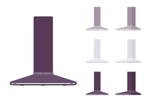 Kitchen hood set, wall mount filter kit Stock Illustration