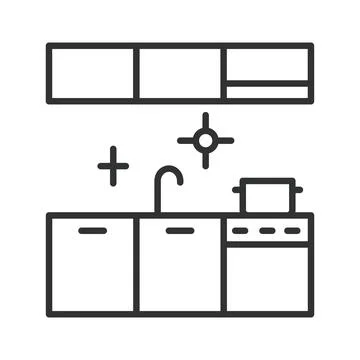 Kitchen hygiene icon in line design. kitchen clean sink hygiene cooking wash 스톡 일러스트