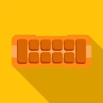 Kitchen ice cube tray flat icon design Stock Illustration