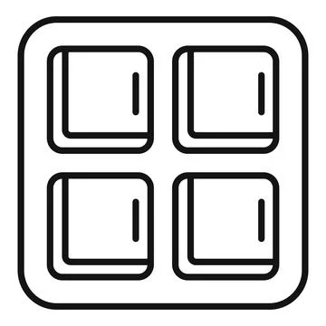 Kitchen ice cube tray icon outline . Form container Stock Illustration