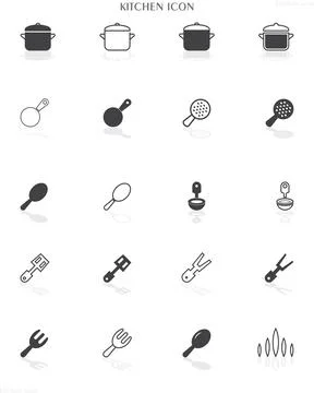 Kitchen Icon Set for Culinary Arts and Gastronomy Related Projects Stock Illustration