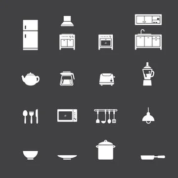 Kitchen icon set Stock Illustration