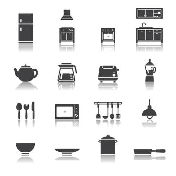 Kitchen icon set Stock Illustration