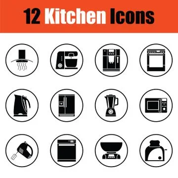 Kitchen icon set 스톡 일러스트