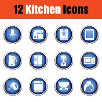 Kitchen icon set. Illustrazione stock