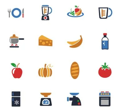 Kitchen icon set Stock Illustration