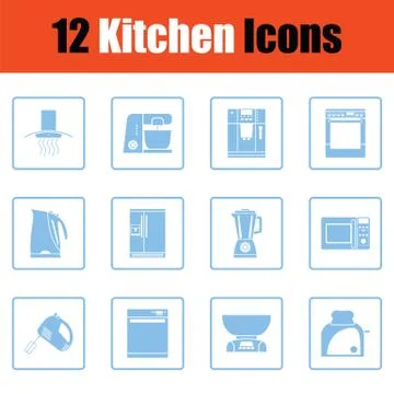 Kitchen icon set Stock Illustration