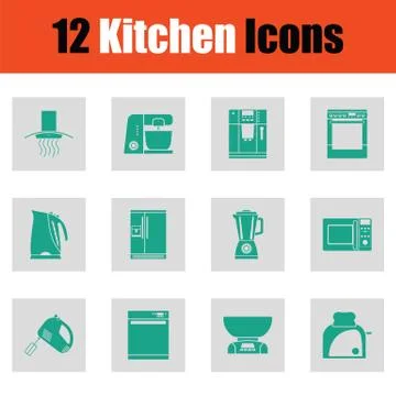 Kitchen icon set Stock Illustration