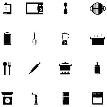 Kitchen icon set Stock Illustration