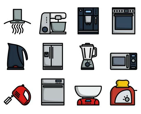 Kitchen Icon Set Stock Illustration